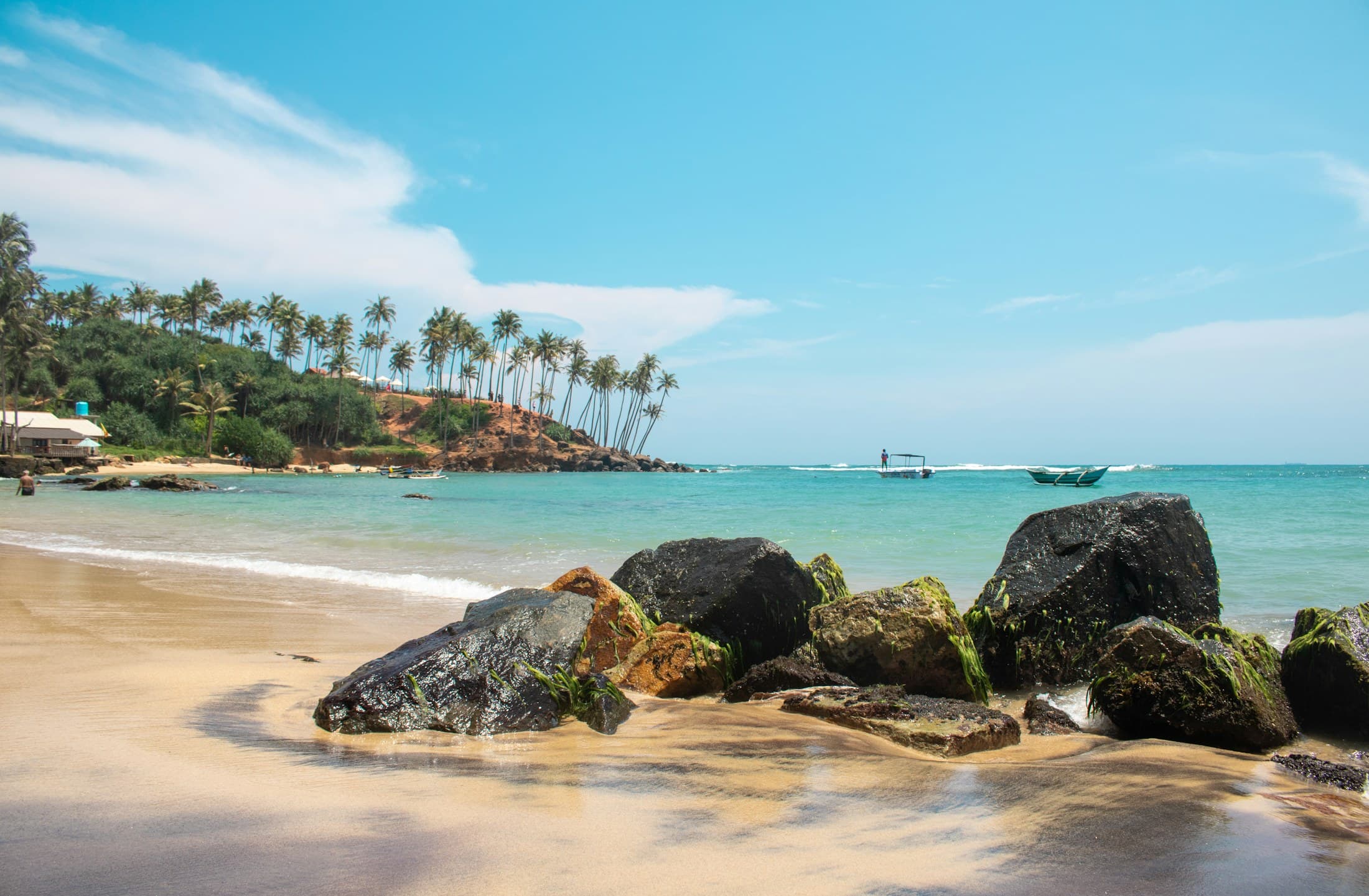 Mirissa Beach with Coconut Tree Hill across the bay